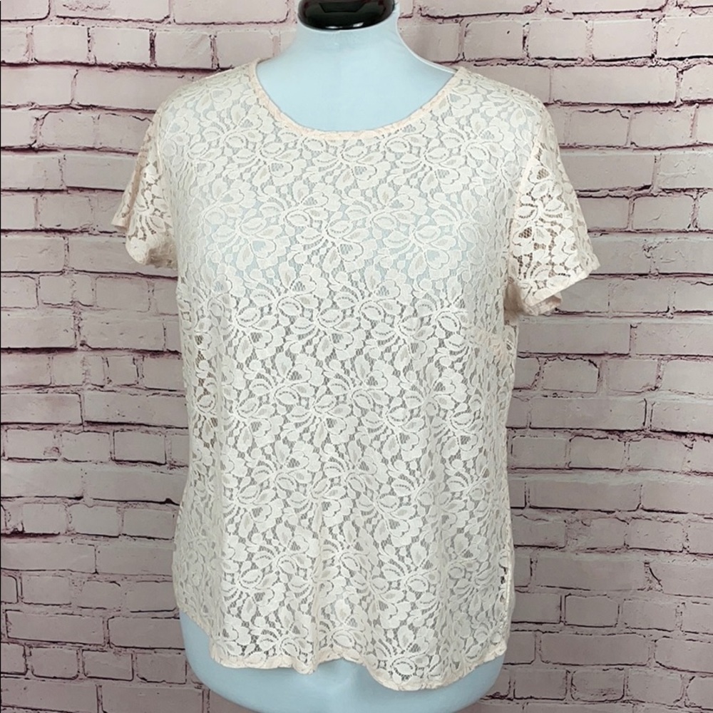 Old Navy Pink Lace Top Size Large